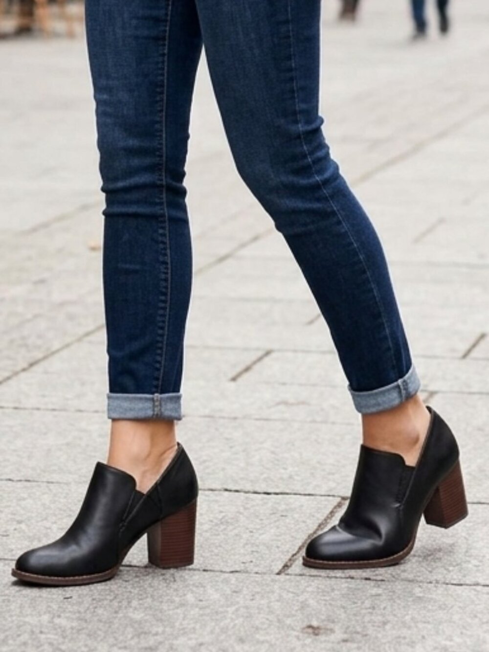 Euro Soft by Sofft Black Low Cut Bootie with Block Heel